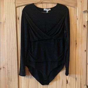 Chic Black Long Sleeve Bodysuit